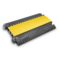 Černo-žlutý plastový kabelový most s transparentním víkem (1x45x50, 2x49x52) DEFENDER 3 LUX - délka 105 cm, šířka 60 cm, výška 7,3 cm