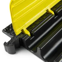 Černo-žlutý plastový kabelový most s transparentním víkem (2x30x35) DEFENDER MICRO 2 LUX - délka 100,5 cm, šířka 27,3 cm, výška 4,5 cm