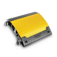 Černo-žlutý plastový kabelový most s víkem (2x108x110, 4x25x25) DEFENDER Ultra L - délka 70 cm, šířka 76,5 cm, výška 12 cm