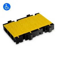 Černo-žlutý plastový kabelový most s víkem (1x45x50, 2x49x52) DEFENDER 3 2D HV - délka 50 cm, délka 39,5 cm, výška 7,3 cm