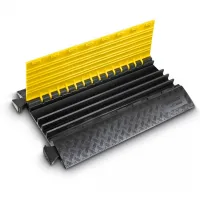 Černo-žlutý plastový kabelový most s víkem (1x80x36, 3x34x36) DEFENDER MIDI 4C - délka 87 cm, šířka 53,8 cm, výška 5,5 cm