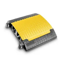 Černo-žlutý plastový kabelový most s víkem (2x33x50, 2x113x120) DEFENDER Ultra L - délka 70 cm, šířka 78,3 cm, výška 13,9 cm