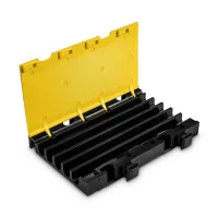 Černo-žlutý plastový modulární kabelový most s víkem (5x34,5x38,6) DEFENDER MIDI 5 2D HV - délka 50 cm, šířka 32,5 cm, výška 5,4 cm
