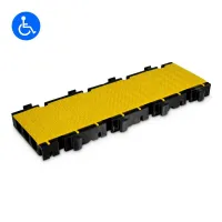 Černo-žlutý plastový modulární kabelový most s víkem (1x45x50, 2x49x52) DEFENDER 3 2D