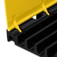 Černo-žlutý plastový modulární kabelový most s víkem (5x34,5x38,6) DEFENDER MIDI 5 2D HV - délka 50 cm, šířka 32,5 cm, výška 5,4 cm