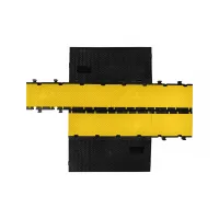 Černo-žlutý plastový modulární kabelový most s víkem (5x34,5x38,6) DEFENDER MIDI 5 2D HV - délka 50 cm, šířka 32,5 cm, výška 5,4 cm