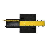 Černo-žlutý plastový modulární kabelový most s víkem (5x34,5x38,6) DEFENDER MIDI 5 2D HV - délka 50 cm, šířka 32,5 cm, výška 5,4 cm