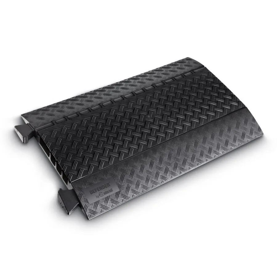 Černý plastový kabelový most s víkem (1x80x36, 3x34x36) DEFENDER MIDI 4C - délka 87 cm, šířka 53,8 cm, výška 5,5 cm