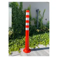 Oranžový plastový elastický parkovací sloupek - průměr 7,5 cm, výška 100 cm