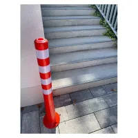 Oranžový plastový elastický parkovací sloupek - průměr 7,5 cm, výška 100 cm