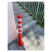 Oranžový plastový elastický parkovací sloupek - průměr 7,5 cm, výška 100 cm