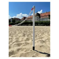 Bílo-černý plastový uzemňovací sloupek - výška 113 cm