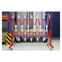 Bílo-červená kolečková mobilní bariéra - délka 400 cm, výška 105 cm