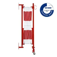 Bílo-červená nástěnná mobilní bariéra - délka 360 cm, výška 105 cm