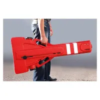 Bílo-červená plastová mobilní bariéra - délka 220 cm, výška 110 cm