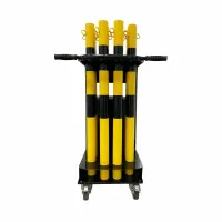 Bílo-červený ocelový gumový sloupek (sada) S - průměr 6 cm, výška 100 cm