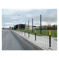 Bílo-červený ocelový sloupek - průměr 6 cm, výška 125 cm