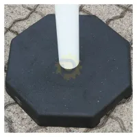 Bílo-červený ocelový gumový sloupek (6 x sloupek + patky, 5 x řetěz) - výška 100 cm