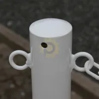 Bílo-červený ocelový gumový sloupek (sada) - výška 100 cm