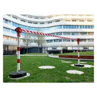 Bílo-červený ocelový sloupek Skipper - délka 900 cm, výška 116 cm