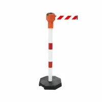 Bílo-červený ocelový sloupek Skipper - délka 900 cm, výška 116 cm