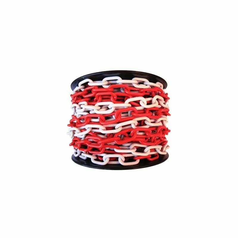 Bílo-červený plastový vymezovací řetěz (role) - průměr 0,8 cm, délka 25 m
