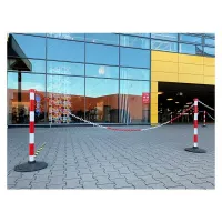 Bílo-červený plastový sloupek - průměr 6 cm, výška 90 cm