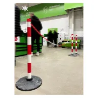 Bílo-červený plastový sloupek - průměr 6 cm, výška 90 cm