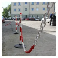 Bílo-červený plastový sloupek - průměr 6 cm, výška 90 cm