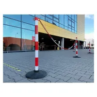 Bílo-červený plastový sloupek (sada) - průměr 6 cm, výška 90 cm
