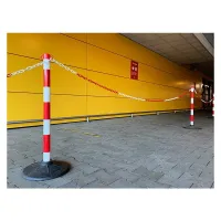 Bílo-červený plastový sloupek (sada) - průměr 6 cm, výška 90 cm