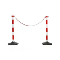 Bílo-červený plastový sloupek (sada) - průměr 6 cm, výška 90 cm