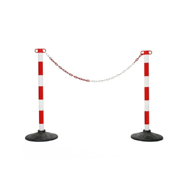 Bílo-červený plastový sloupek (sada) - průměr 6 cm, výška 90 cm