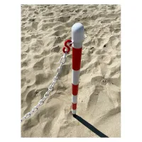 Bílo-červený plastový uzemňovací sloupek s reflexním pruhem II Generation - výška 113 cm