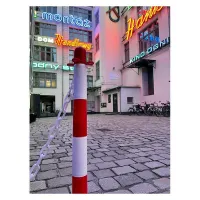 Bílo-červený plastový sloupek SCV - výška 110 cm