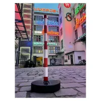 Bílo-červený plastový sloupek SCV - výška 110 cm