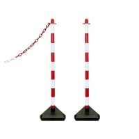 Bílo-červený plastový sloupek SCV - výška 110 cm