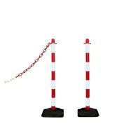 Bílo-červený plastový sloupek SCV - výška 90 cm