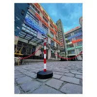 Bílo-červený plastový sloupek SCV - výška 90 cm