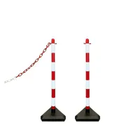 Bílo-červený plastový sloupek SCV - výška 90 cm