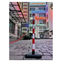 Bílo-červený plastový sloupek SCV - výška 90 cm