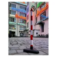 Bílo-červený plastový sloupek SCV - výška 90 cm