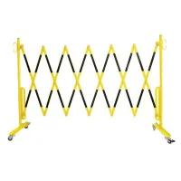Černo-žlutá kolečková mobilní bariéra - délka 360 cm, výška 105 cm