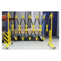 Černo-žlutá kolečková mobilní bariéra - délka 400 cm, výška 105 cm