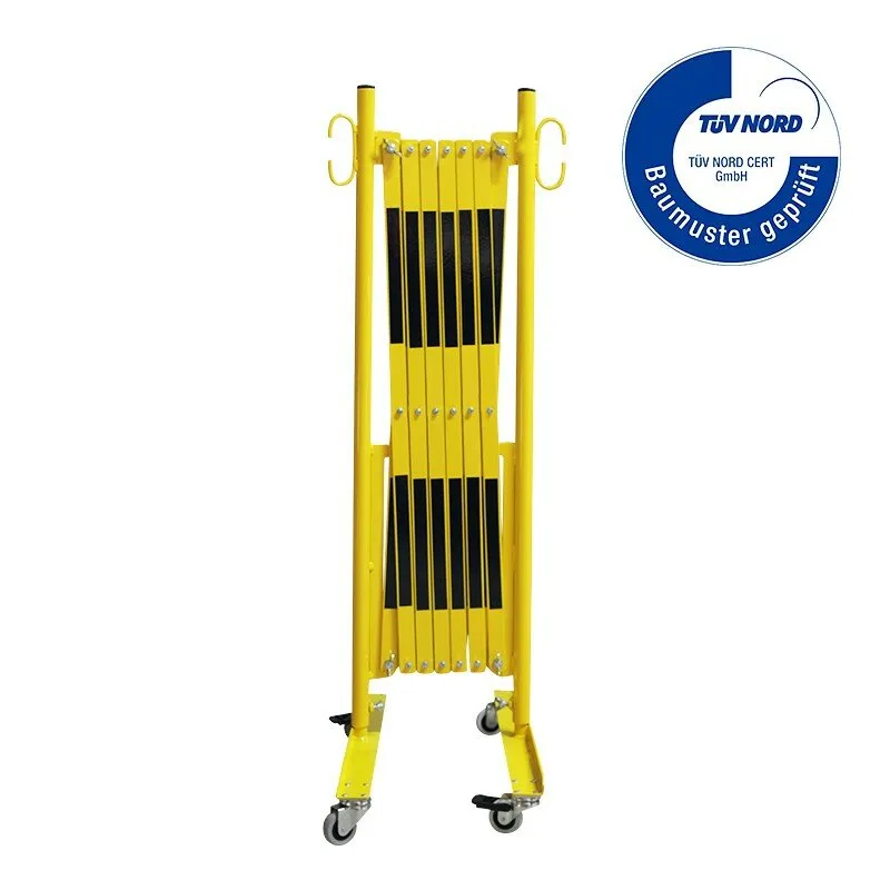 Černo-žlutá kolečková mobilní bariéra - délka 400 cm, výška 105 cm