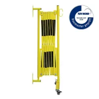 Černo-žlutá nástěnná mobilní bariéra - délka 360 cm, výška 105 cm