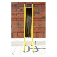 Černo-žlutá ocelová mobilní bariéra - délka 310 cm, výška 109 cm