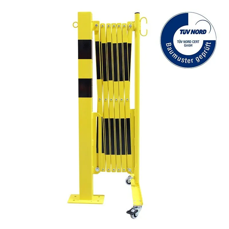 Černo-žlutá sloupková mobilní bariéra - délka 360 cm, výška 105 cm