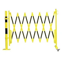 Černo-žlutá sloupková mobilní bariéra - délka 360 cm, výška 105 cm
