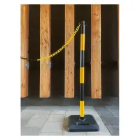 Černo-žlutý gumový vymezovací sloupek SCV - průměr 4 cm, výška 105 cm